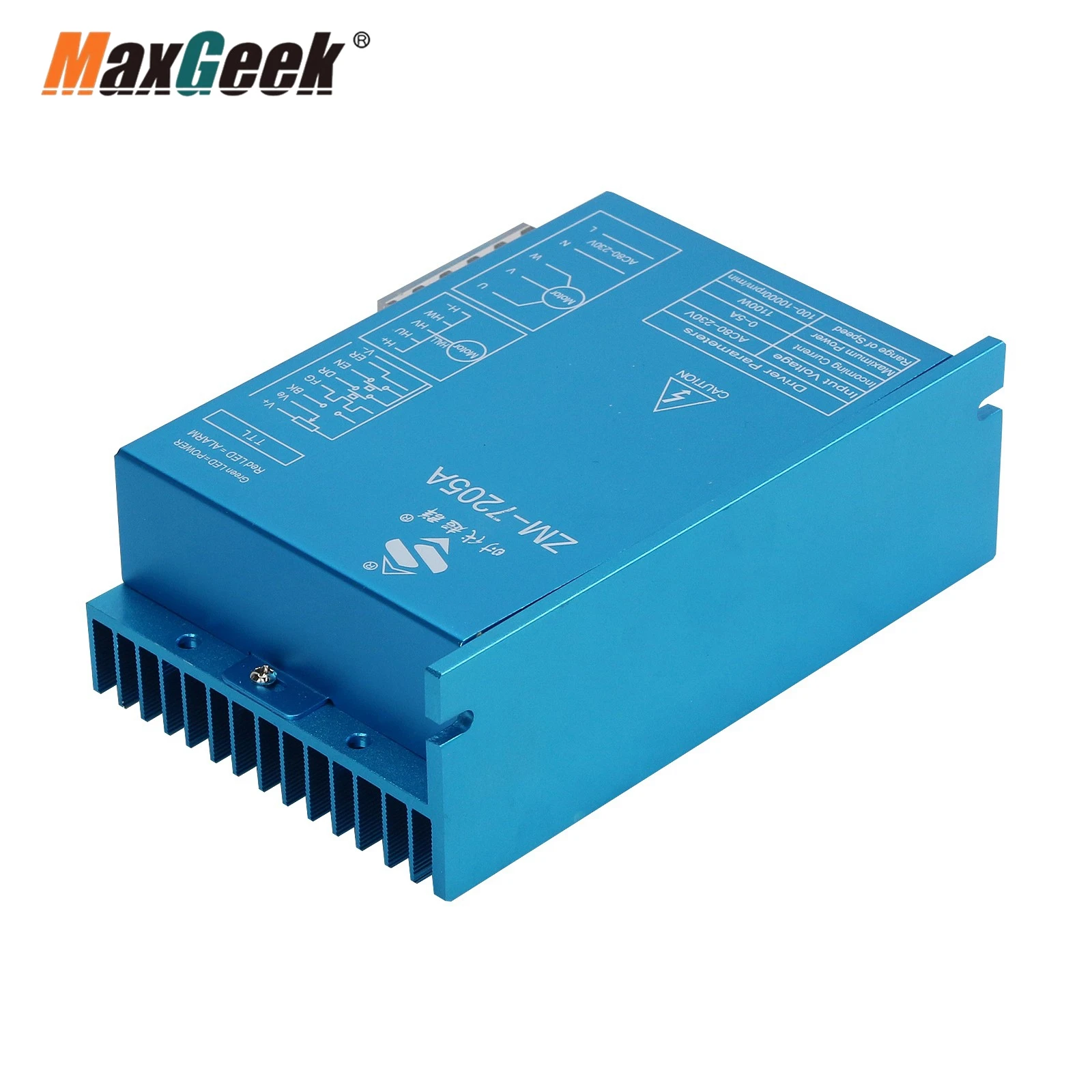 Maxgeek ZM-7205A 310V Brushless DC Motor Driver 220V AC Control with High Voltage High Power