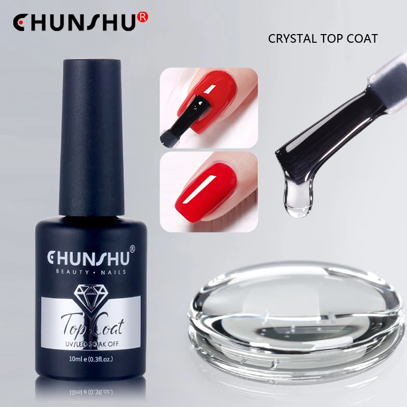 

CHUNSHU Super Shine Top Coat UV Gel Nail Polish 10ML Soak Off No Wipe Matte Top Gel Upgraded Stain/Oil Resitant Nail Art