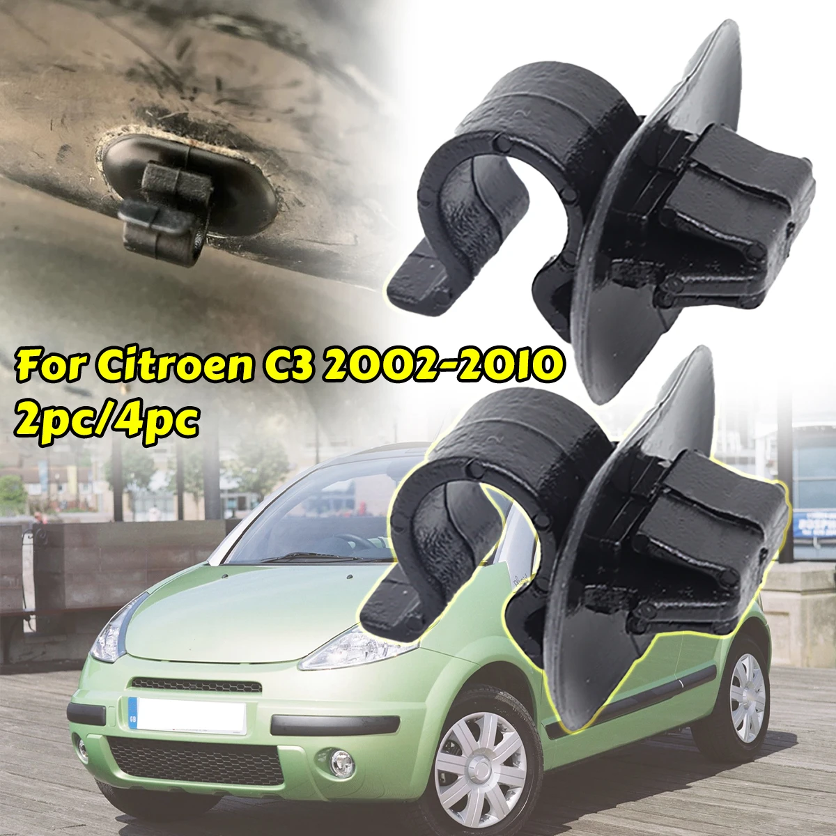 For Citroen C4 Bonnet Rod Stay Support Strut Retainer Lock Black Plastic Fastener Car Hood Tools Accessories 2004 2005 2006-2010