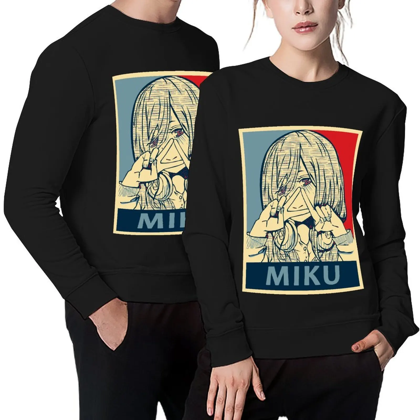 

Go Toubun no Hanayome - Miku Nakano Anime Poster Pullover japanese style men's sweat-shirt set tracksuit men hooded sweatshirts