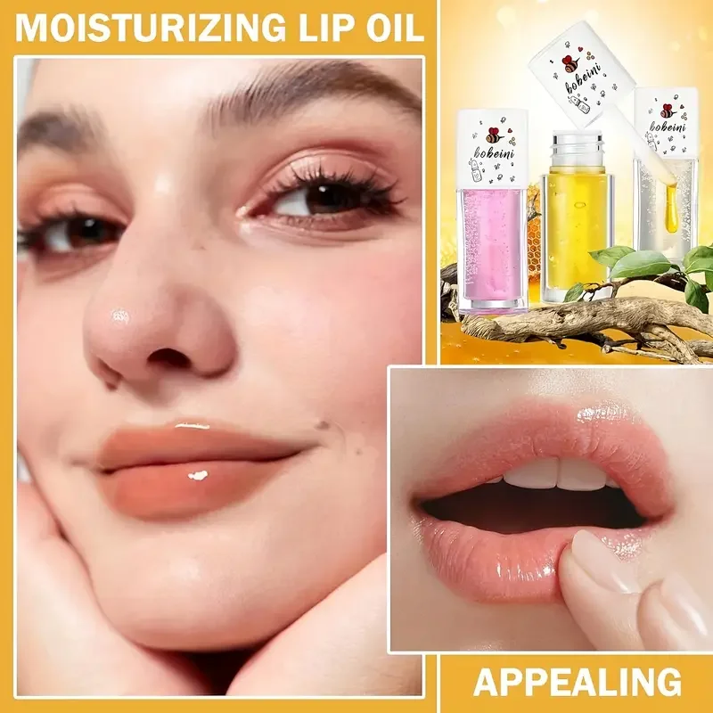 3pcs Moisturizing Lip Oil, Nourishing Brightening Lip Oil Style Care Lip Oil Moisturizing Hydrating Lip Balm,  Lip Moisturizer