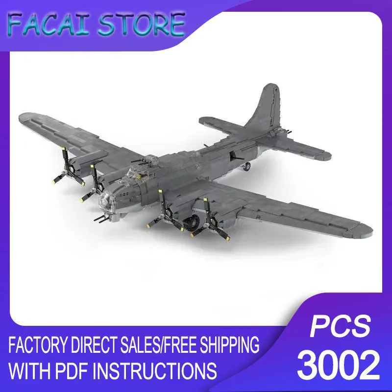 

Модель военной серии MOC Boeing B-17 Flying Fortress, конструктор, модель коммерческого самолета, игрушка-подарок для любителей авиации