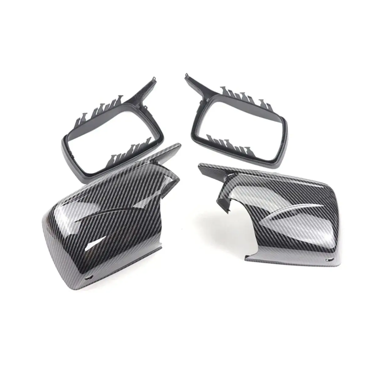 11-New M Look Mirror Covers for BMW X5 E53 1999-2006 Carbon Fiber Style Rearview Side Mirror Cover Caps