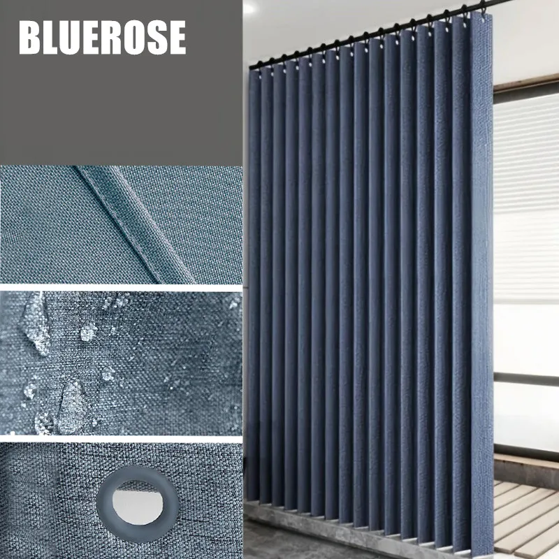 Linen Textured Heavy Duty Polyester Cloth Shower Curtain Luxury Waterproof Decorative Shower Curtains for Bathroom with Hooks