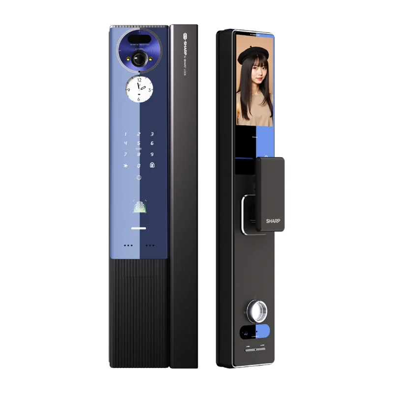 

Sharp H5 Cat Eye Large Face Palm Vein Recognition Anti-Theft Aluminum Alloy Door Lock WIFI Digital Sapphire Panel Wood Cloud