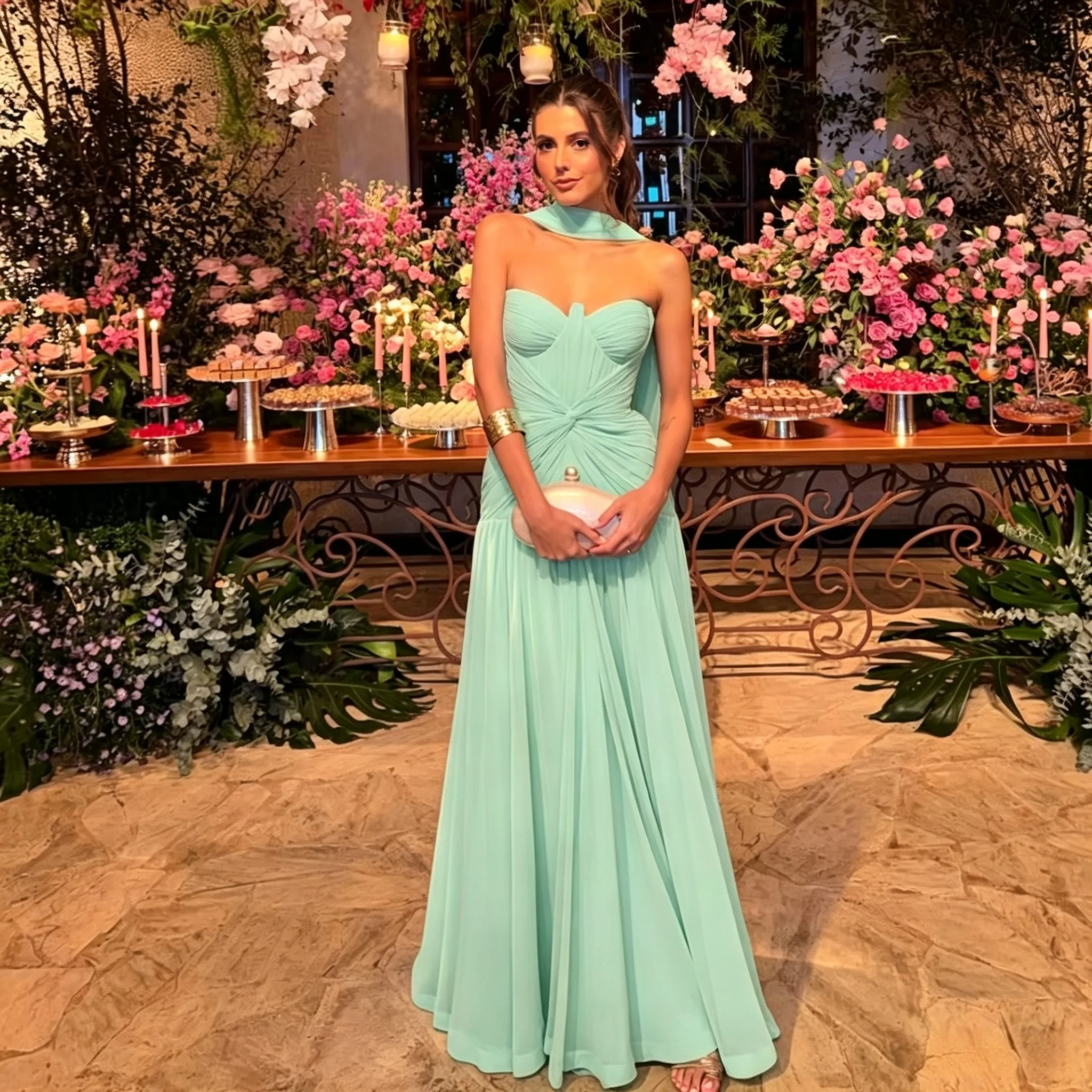 Chiffon Ärmellose Ballkleider 2026 Sweetheart Meerjungfrau Abendkleid Lange Roben Robe De Soirée Maßanfertigung ﻿ – Detail 13