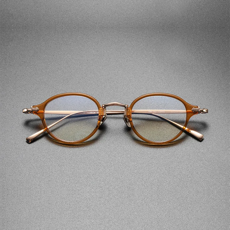 

Vintage Acetate Titanium Eyeglasses Frame Men Round CustomizePrescription Optical Small Glasses Frame Women Luxury Brand Eyewear