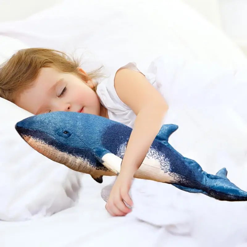 Plush Whale Doll Simulated Stuffed Marine Animal Throw Pillow Adorable Plush Whale Toy for Living Room Bedroom Kid Room Sofa