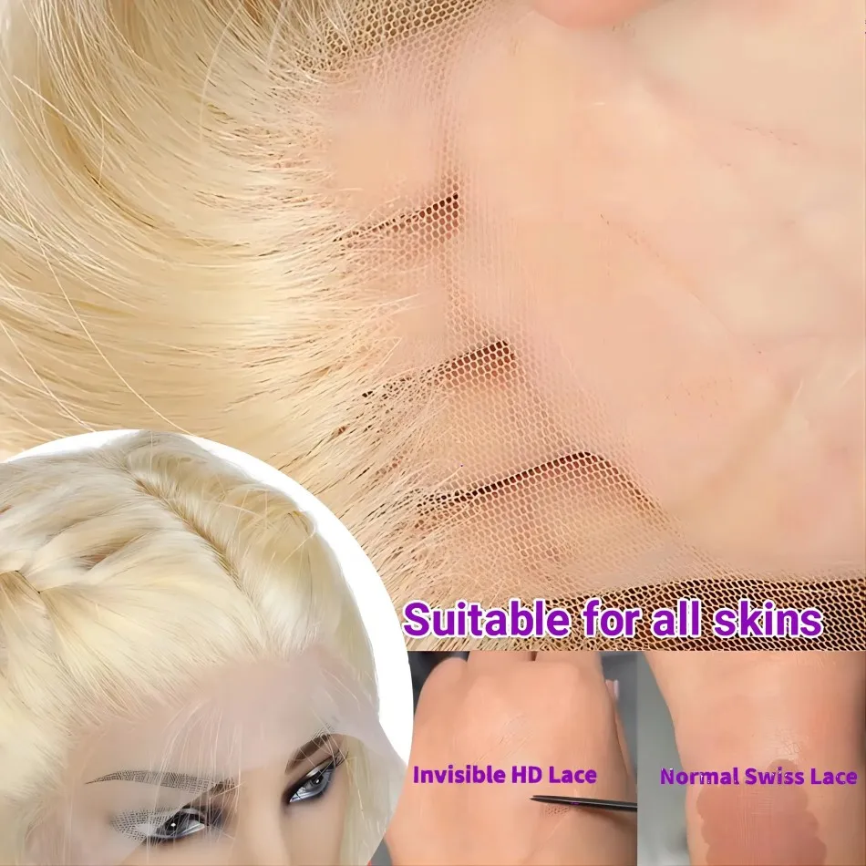 Curly Deep Wave Human Hair Wig 613 Blonde 13X6 Hd Lace Frontal Wigs 100% Human Hair 250 Density Pre Plucked Brazilian For Women image 5