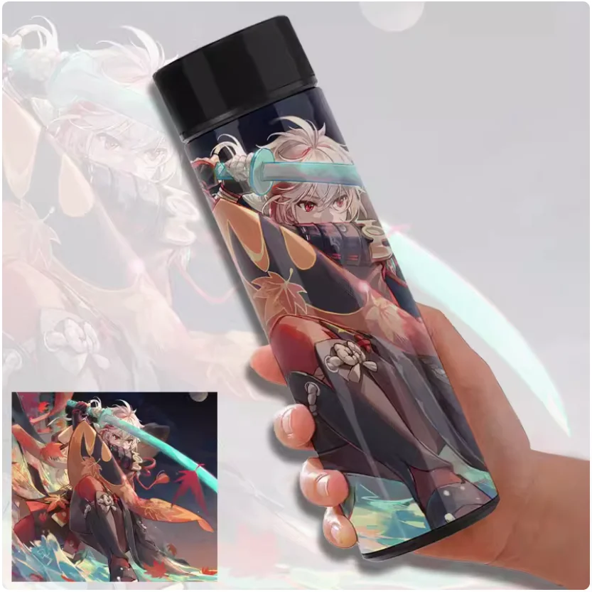 2024 Anime Genshin Impact 304 Stainless Steel Vacuum Cup Shenhe Sangonomiya Kokomi Kamizato Ayaka Smart Thermos Water Cup