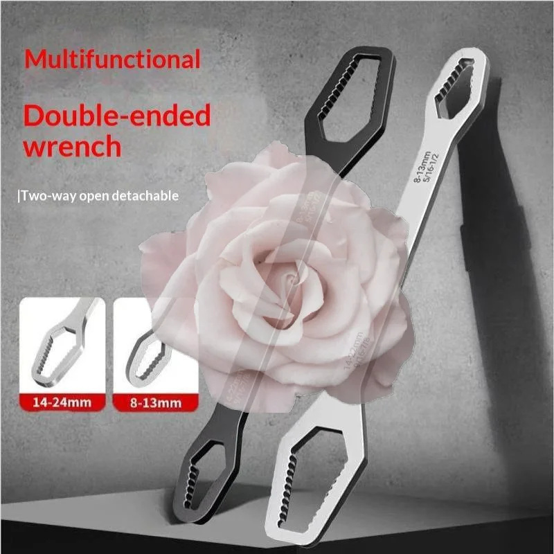 Popular Double Ended Universal Wrench Self-Tightening 3-17mm 8-24mm Hand Tool for Screw Nuts Installation Disassembly