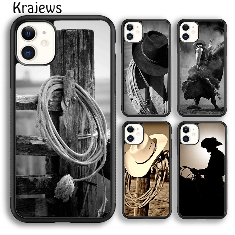 Krajews Extreme Sport Rodeo Cowboy Lasso Phone Case Cover For iPhone 16 15 14 plus XS XR 11 12 mini 13 pro max Fundas