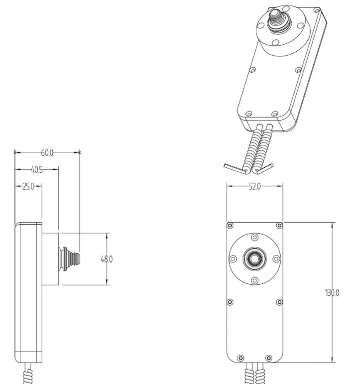 waterproof remote control with wired dual motor dual thruster remote control for left and right turns