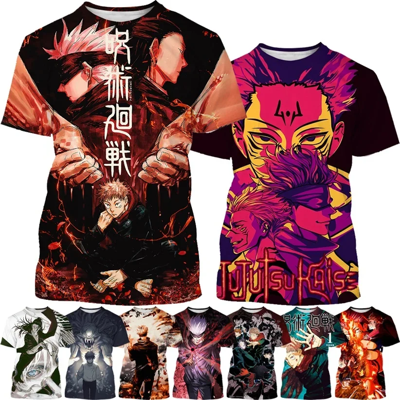 New Summer Anime Jujutsu Kaisen 3D Printed T Shirt for Men and Women Casual Hip Hop Harajuku Short Sleeve T Shirt Tops