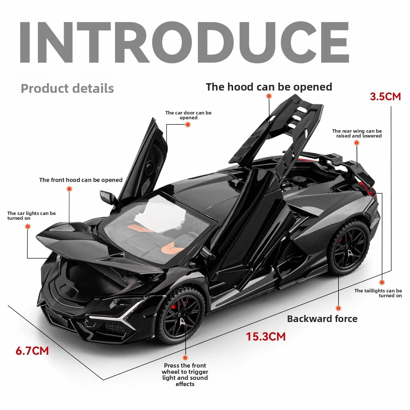 1:32 ريفويلتو نموذج سيارة التراجع الصوتية البصرية سبيكة ديسكاست ألعاب معدنية سيارات السلع نموذج للأطفال الأولاد