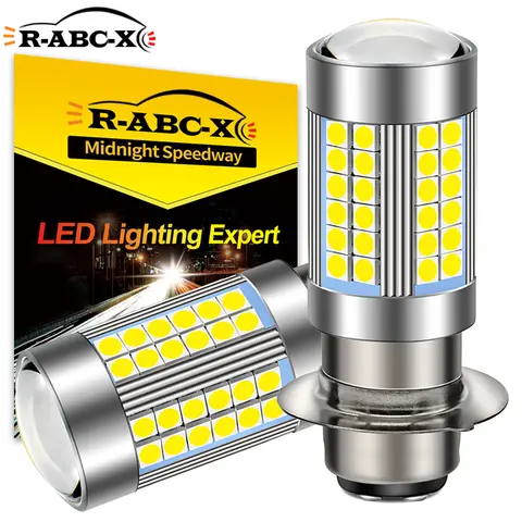 RUIANDSION Super Bright P15D LED H6M LED Bulb Motorcycle Headlight 6V 12V 6000K White 1000LM Hi/Lo Beam Moto Lamp for Scooter