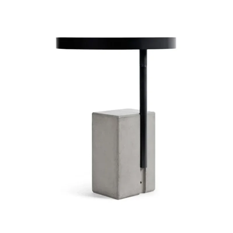 

Nordic Simple Metal Cement Side Table Designer Sample Room Sofa Side Table Corner Table Living Room Balcony Small Coffee Table