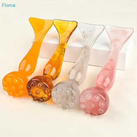 ☭1pcs Resin Double-headed Face Massage Tools Gua Sha Face Skin Care Massager Sticks Lotus Seedpod Shape Facial Lifting Care Tool