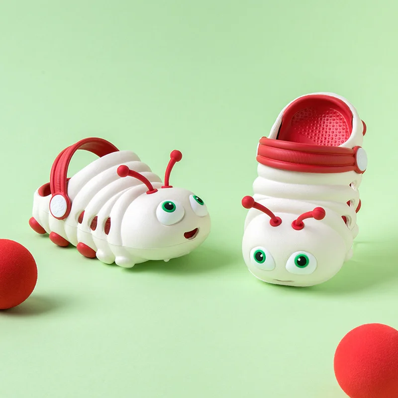 Children Lightweight Soft EVA Baby Cartoon Caterpillar Outdoors Sandals Cute Anti Slip Shoes Versatile Comfortable Kids Sandals