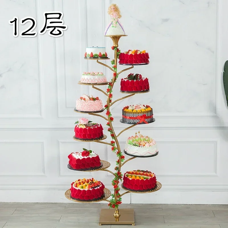 나무 모양 단조 다리미 케이크 선반, 유럽 신상 다층