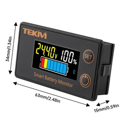 DC7-100V indicatore di capacità della batteria 6139 misuratore di elettricità digitale LCD a colori Tester di tensione PO4 al litio al piombo per auto