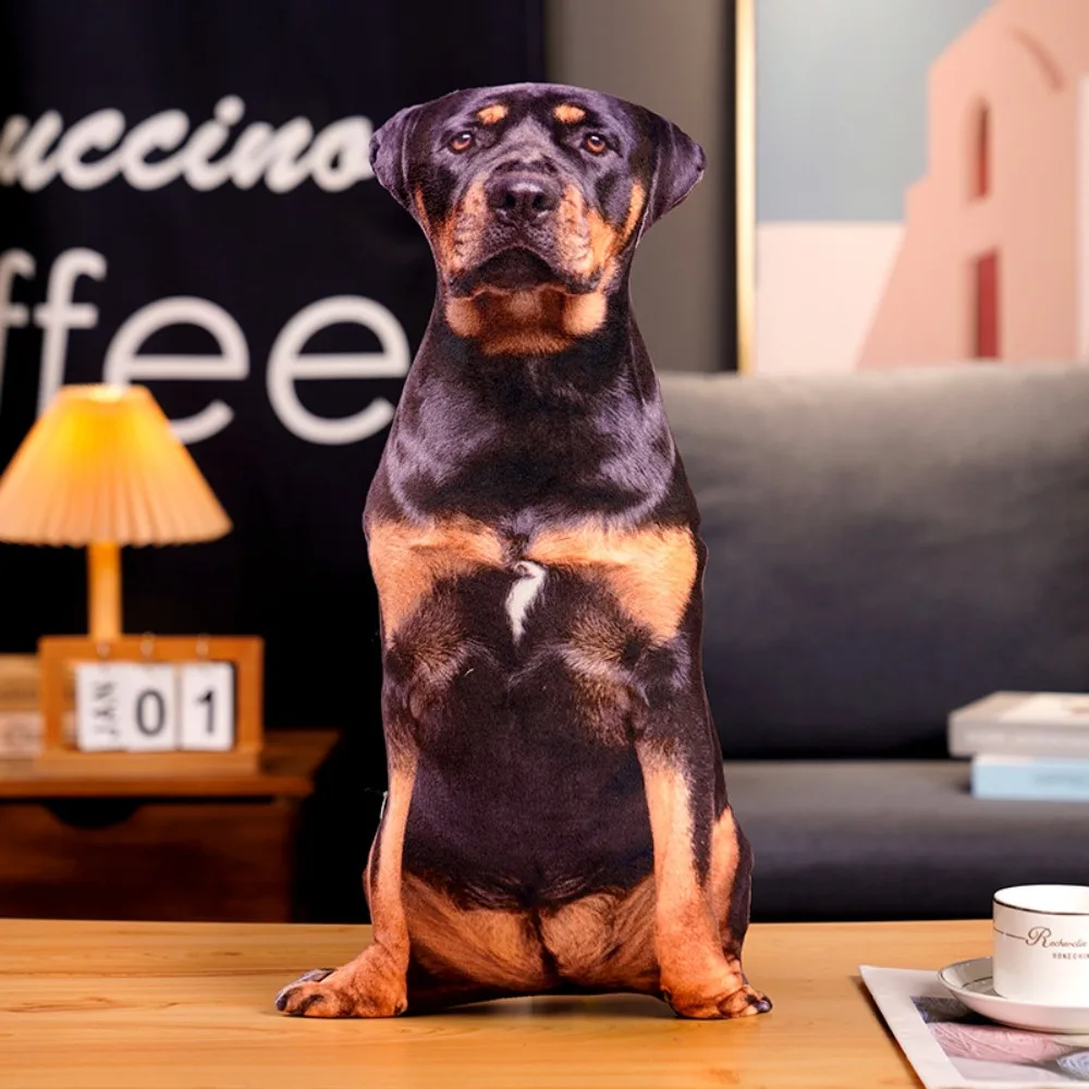 3D Simulation Dog Plush Toys Labrador Corgi Sofa Bedroom Dog Stuffed Pillow Home Decor Lifelike Dog Cushion Birthday Gifts