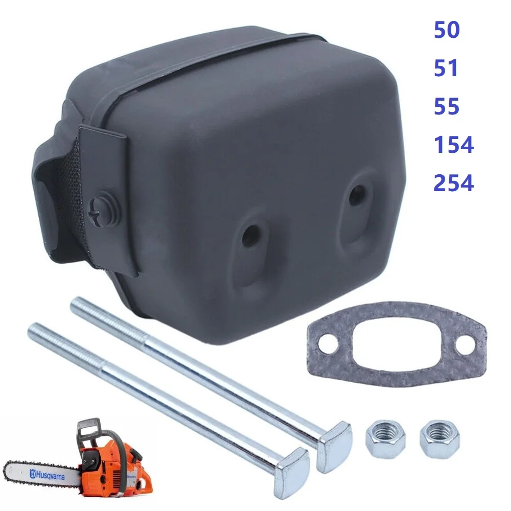 Muffler Exhaust Silencer Bolts & Nut & Gakset Kit For Husqvarna 154 254 50 Special, 51 55 Rancher EPA Chainsaw 501 76 66-05