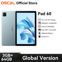 Oscal Pad 60 Tablet,10.1'' HD+ Display,3GB RAM + 64GB ROM,6580mAh Battery Android 12 ,Dual Box Speaker,Wifi Tablets PC