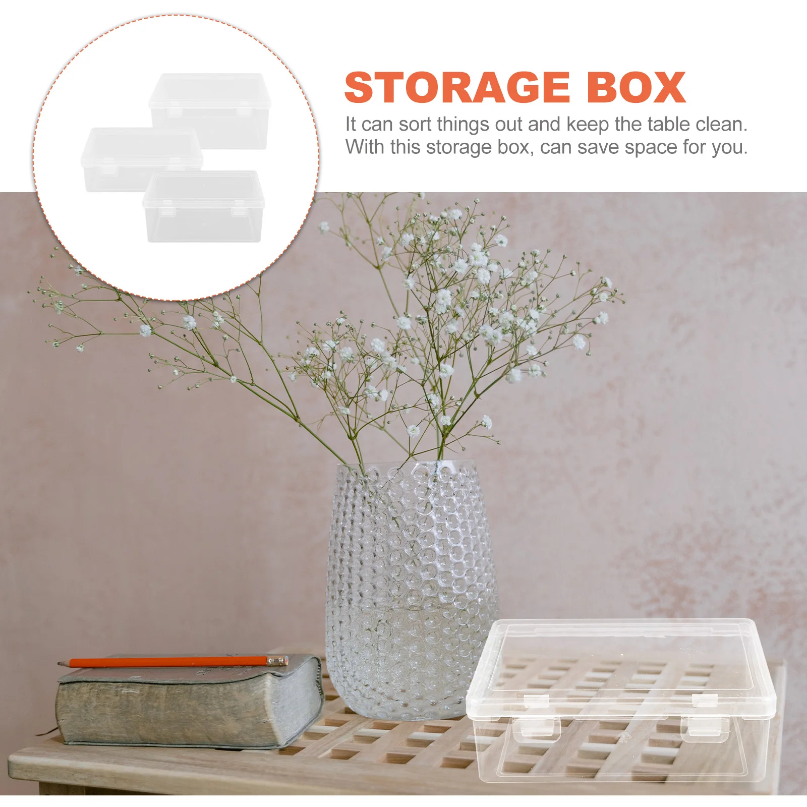 

3Pcs Desktop Card Organizer Storage Box Transparent Stackable Design for Trading Cards Baseball Cards Home Office School Use