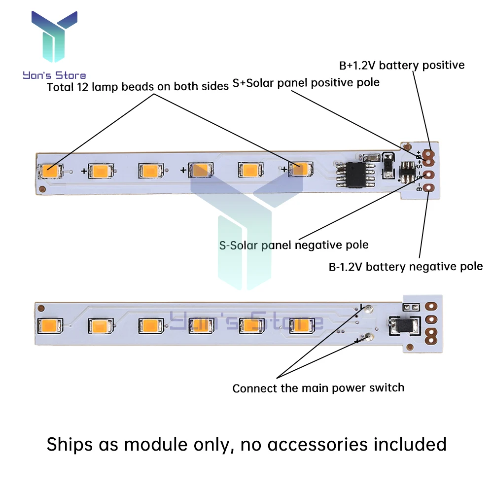 2Pcs 12LED 1.2V Solar Flame Light Circuit Flame Light Board Solar Candle Lamp Control Drive Board Electrical Equipment Supplies