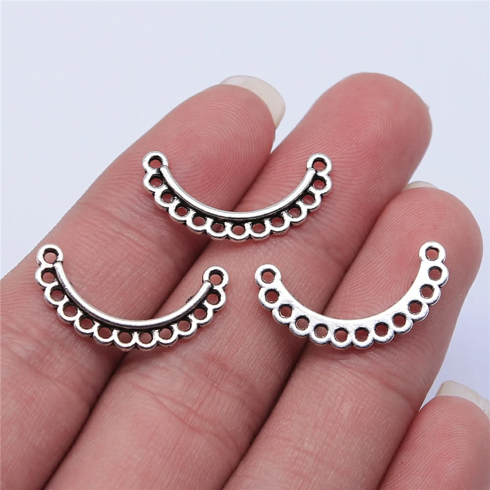 WYSIWYG 20pcs 23x12mm Antique Silver Color Earring Connector For Jewelry Making DIY Jewelry Findings