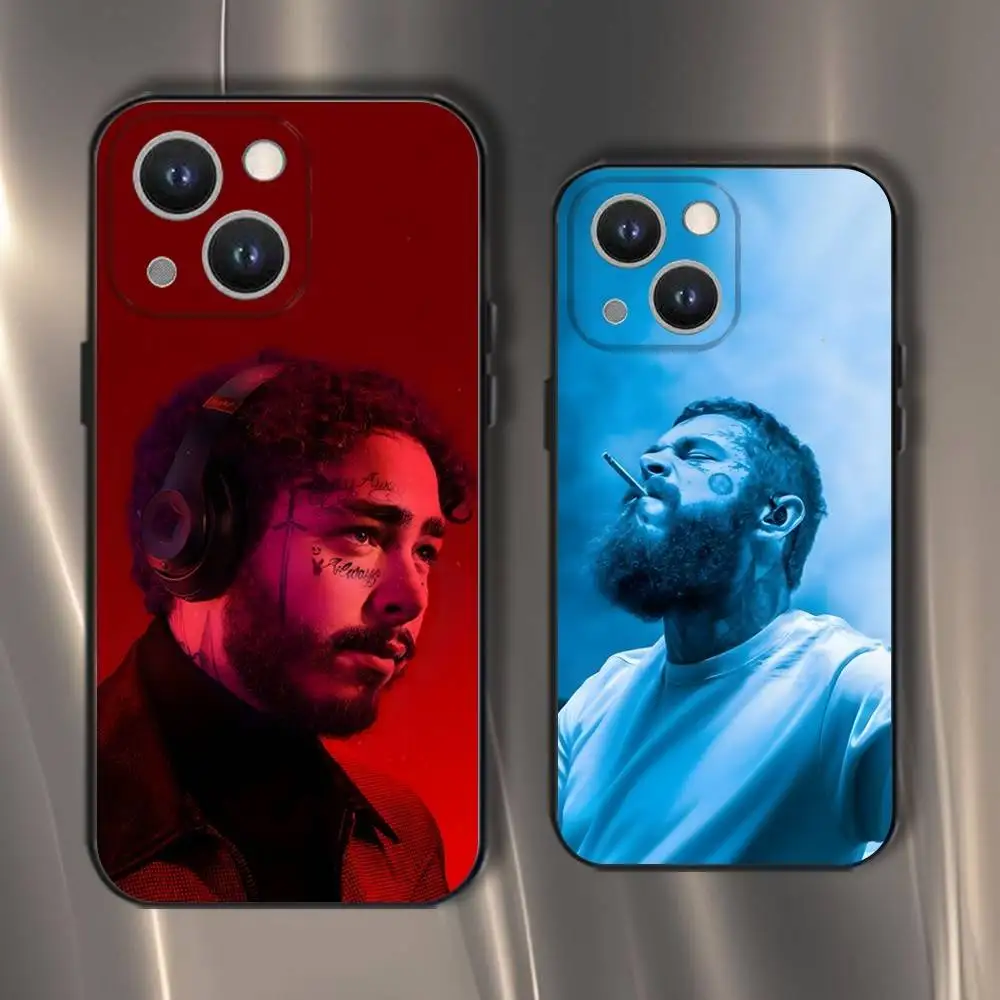 

P-Post Singer M-Malone Phone Case For iPhone 16,15,14,13,12,11,Pro,XS,Max,XR,Plus,E,SE4,Mini Black Soft Cover