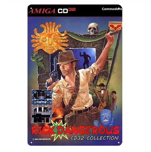 Rick Dangerous Commodore Amiga Retro-Videospiel Metallposter Blechschild