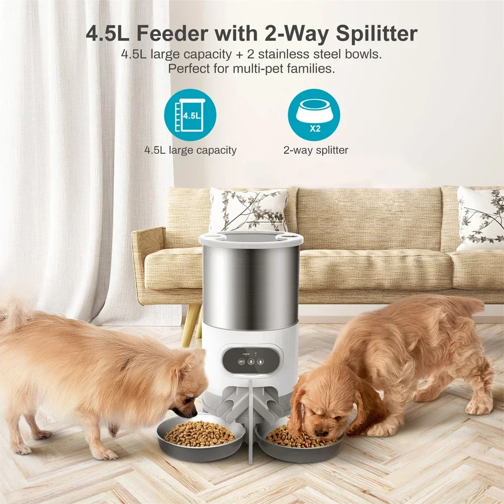 APP Pet Feeder Cat And Dog Food Automatic Dispenser Suitable For Small And Medium-Sized Cats And Dogs Remote Feeding