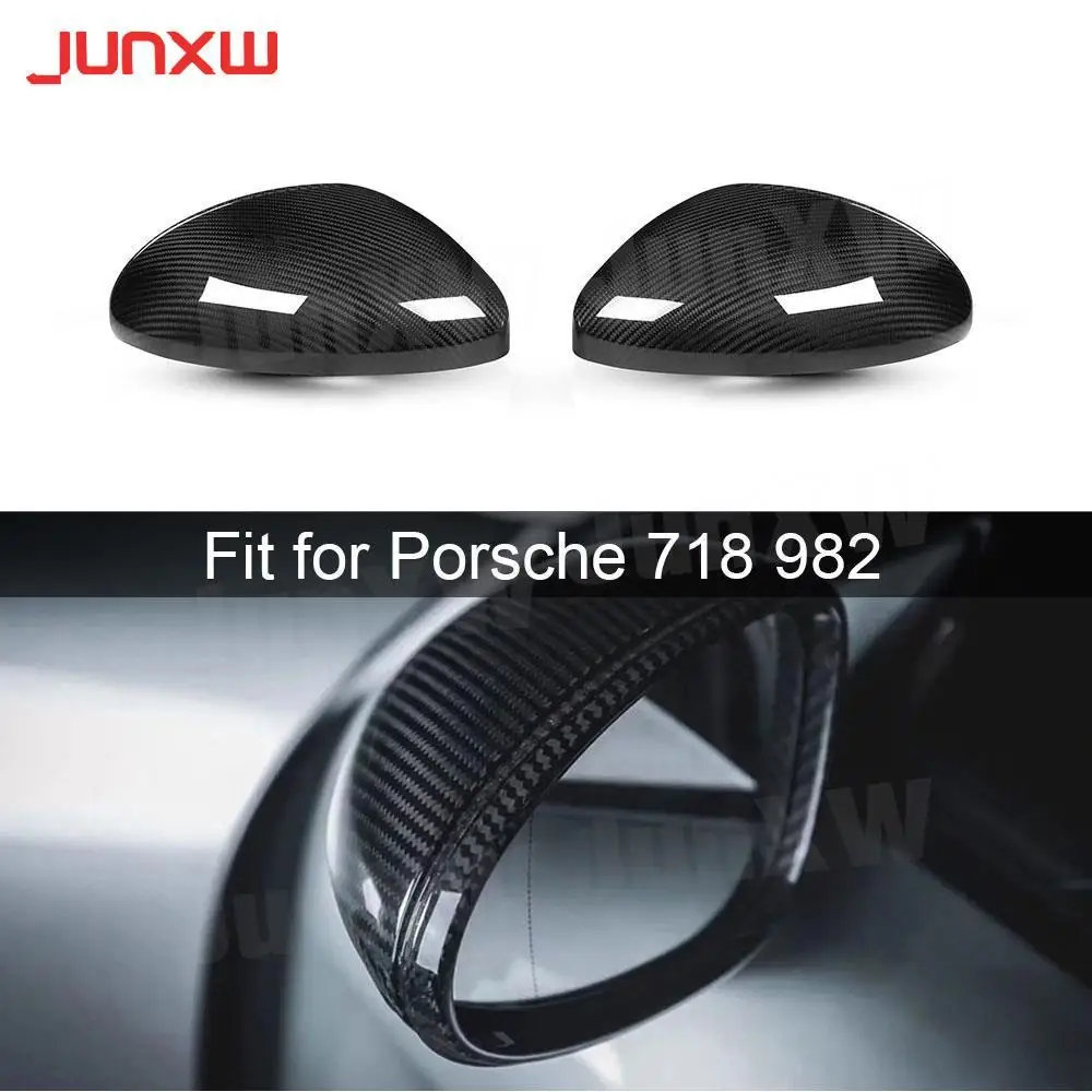 

Dry Carbon Fiber Door Side Rearview Mirror Cover Trim Shell Covers Sticker For Porsche 718 982 2016-2021 Car Styling