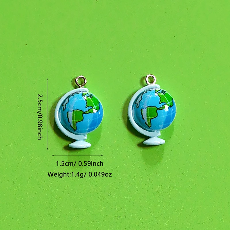 20pcs Mini Globe Resin Charms Cute Cartoon Stationery Pendant For Jewelry Accessory DIY Earring Necklace Bracelet Charm