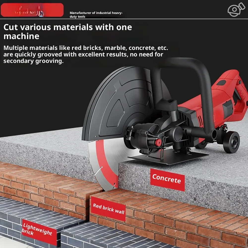 220V 3000W Fully Automatic Dust-Free Wall Slotting Machine - Multifunctional for Concrete Cutting