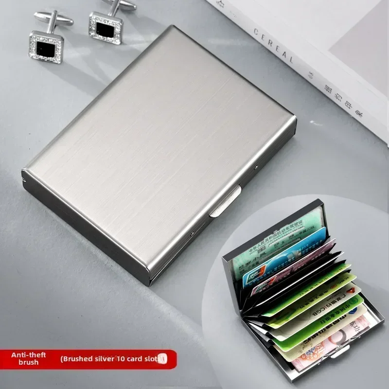 Klip Penyimpanan Kartu Magnetik Baja Tahan Karat Klip Kartu ID Logam Dompet RFID Tahan Air Klip Kartu Kredit Kartu Nama Anti Maling