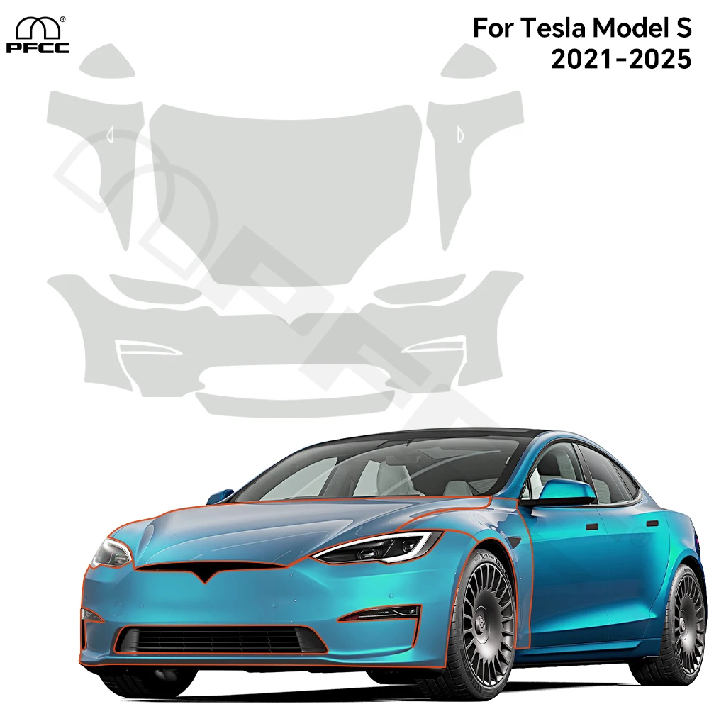 

For Tesla Model S 2021-2025 Pre-cut PPF 9Mil TPU Paint Protection Film Car Body Anti-scratch Clear Bra Resistant Invisible Cover