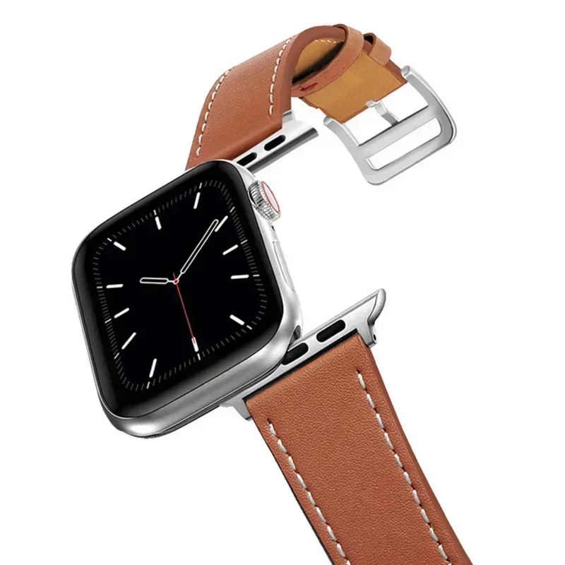 Tali Jam Tangan Kulit untuk Apple Watch Band 44Mm 49Mm 45Mm 46Mm 42Mm 40Mm 41Mm Gelang Olahraga IWatch Seri Ultra 10-9-8-7-6-5-4-SE