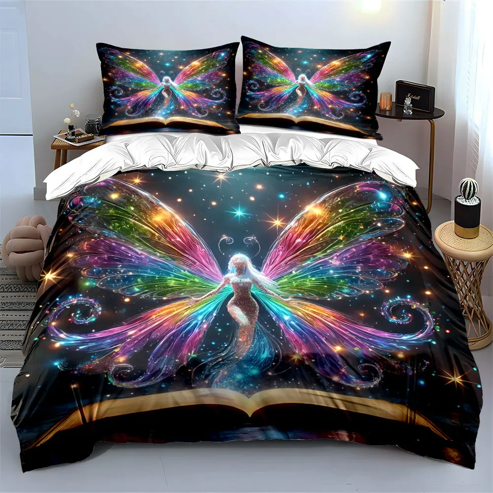 Fairy-Inspired Three-Piece Decor Set Multiple sizes kid's and adults' bedroom Exquisite 3PC bedding set, gift