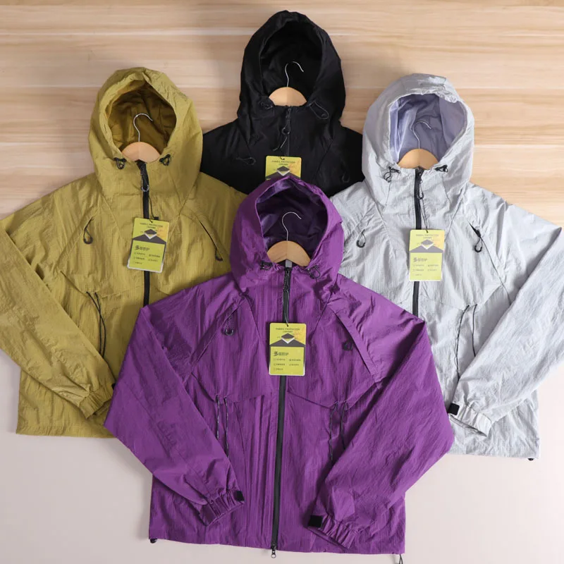 

Women's Loose Fit Hooded Windbreaker Jaet Outdoor Windproof Water Repellent Autumn Season ex Casual Sle Polyester Fiber