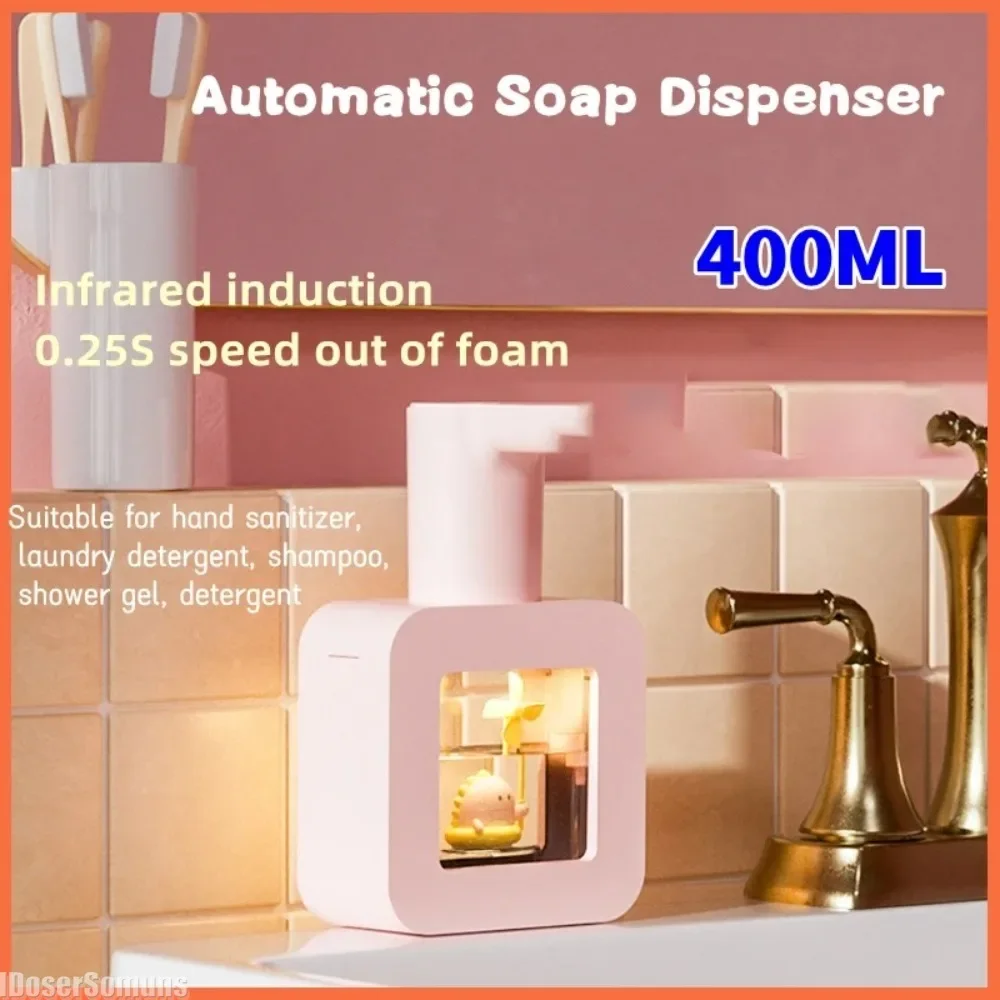 400ml Liquid Dispensers Automatic Soap Dispenser Cute Pet Contact Free Hand Sanitizer USB Charging Wash Handtizer Personal