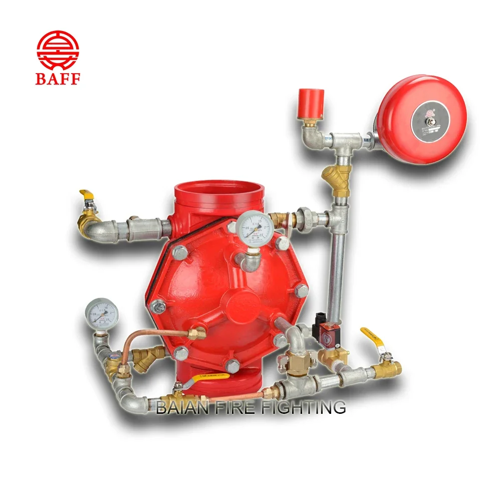 Pre-action fire alarm valve for deluge valve and alarm device