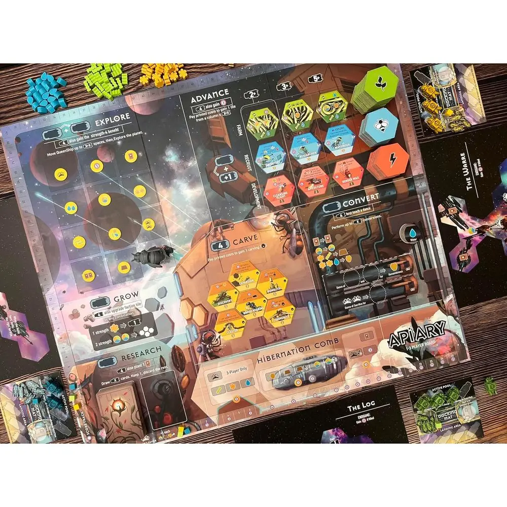 Connie Vogelmann's Apiary: لعبة استراتيجية فضائية مع النحل العبقري |   بناء خلية النحل، فينشر كوزموس، توسيع المستعمرة |   1-5 لاعبين،