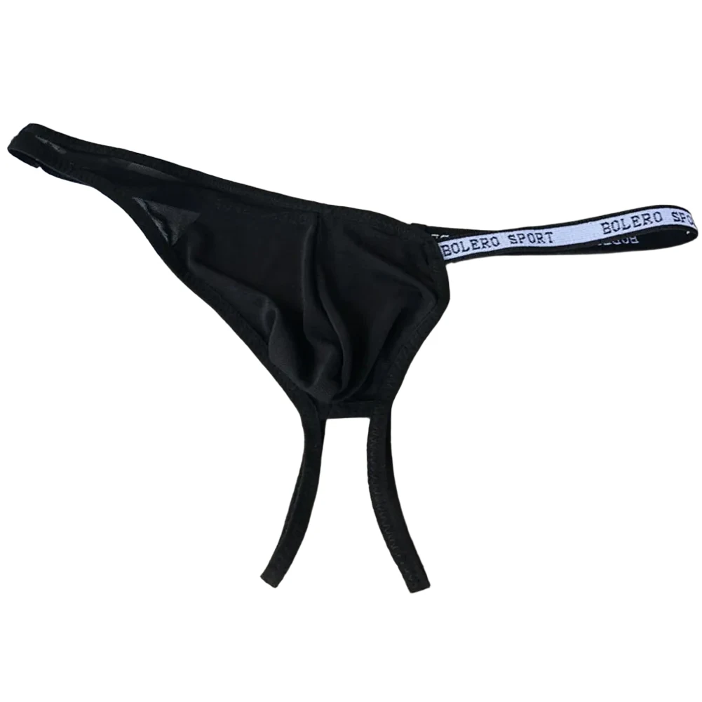 Mens Mesh Breathable Underwear Low Waist Seamless Backless Pouch Briefs Thongs Suitable for Home Hotel and Sleep