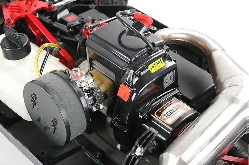 ROFUN LT450 2.4Ghz Remote 4WD 1:5 CNC Sasis Aloi Logam 45CC Kontrol Radio Bahan Bakar Bensin RC Nitro Model Mobil Truk Gas RTR