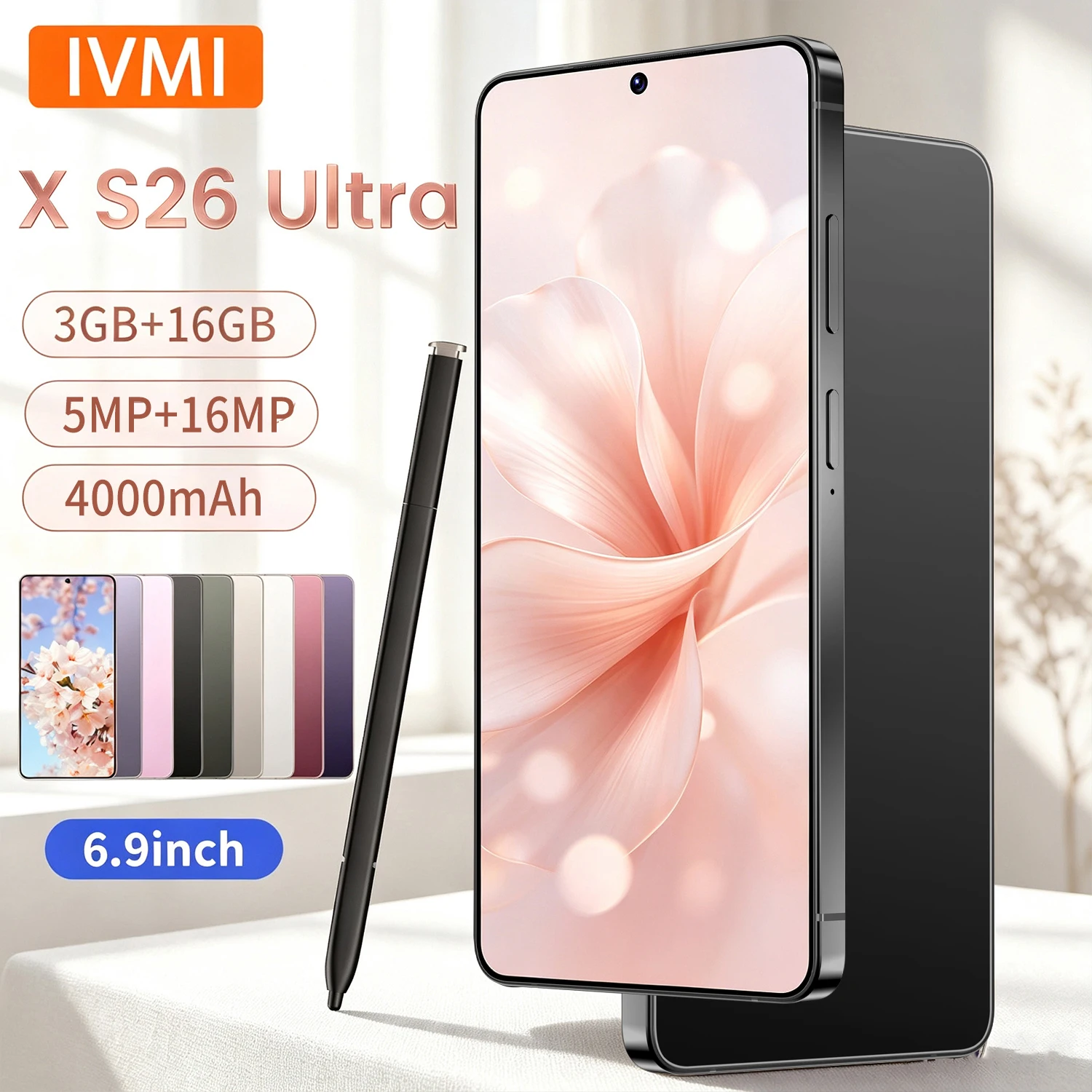 HOT IVMI XS 26ULTRA 3GB+16GB Unlocked Budget Cell Phone4G Smartphone 6.9 Inch Android10 Dual SIM Global Version Google Play
