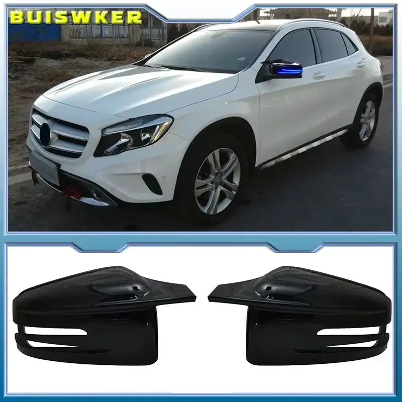 

Крышки боковых зеркал для Mercedes Benz W176 W246 W204 W212 W221 C117 X204 X156 A B C E S CLA GLA GLK Class Black Замена