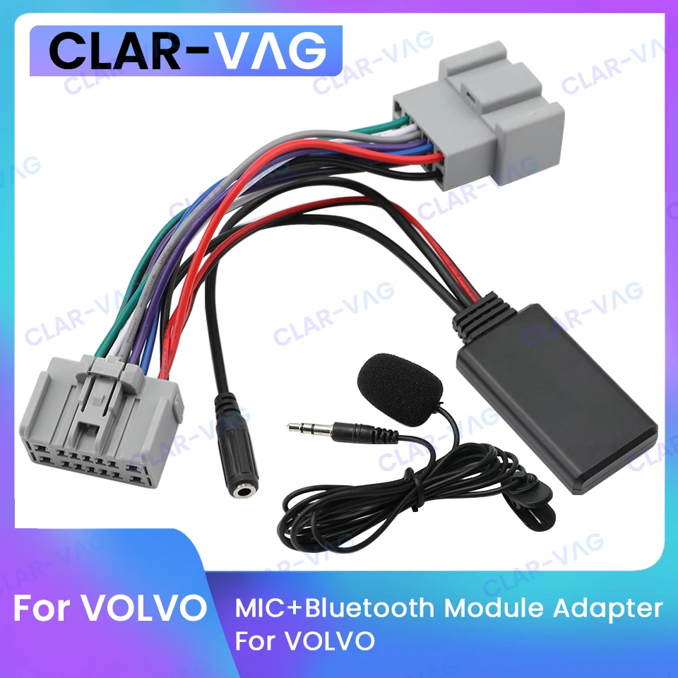 AUX-IN Módulo adaptador de áudio, Bluetooth 5.0, cabo para Volvo C30, C70, S40, S60, S70, S80, V40, V50, V70, XC70, XC90